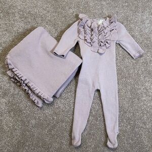 Charming Lilac Ruffle Kids Footie